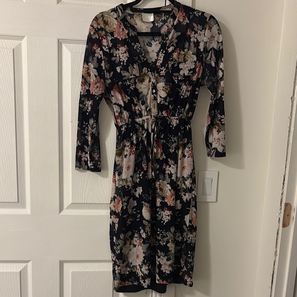 Floral Black Dress